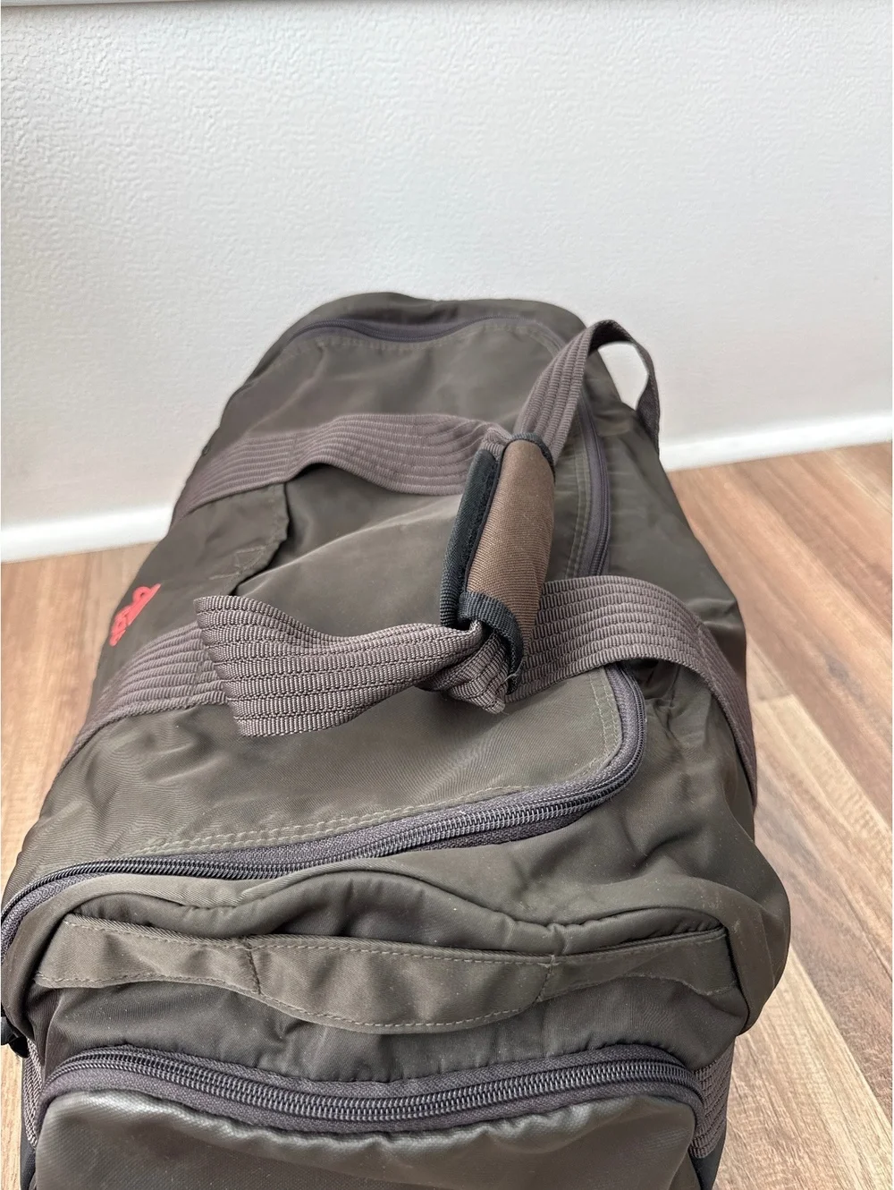 Adidas Duffel Bag Black Brown Gym Travel Bag Multiple Pockets